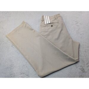 Adidas ClimaCool Mens Size 34x32 Golf Pants Tan Flat Front Athletic